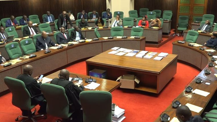 MPs listen as Nhlambeni MP Manzi Zwane raises some questions inside the House.